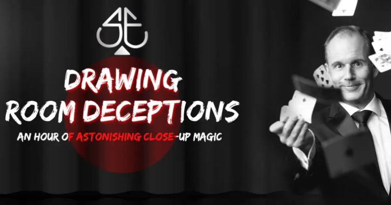 A poster for the magic show 'Drawing Room Deception' which will be performed by the magician, Stefan.